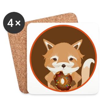 zauberhafter kleiner Fuchs mit leckeren Donut - Untersetzer (4er-Set) - Weiß - Vorne