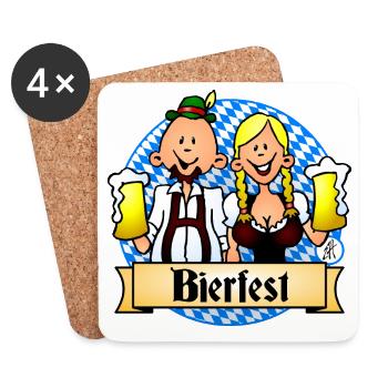 Bierfest Festliches Design - Untersetzer (4er-Set) - Weiß - Vorne
