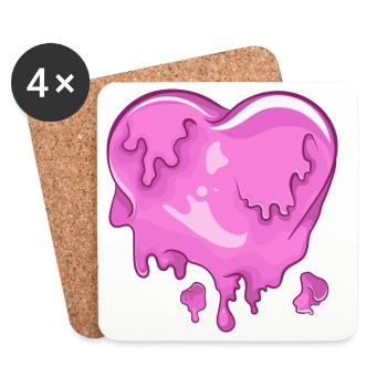 melted heart - Coasters (set of 4) - white - Front