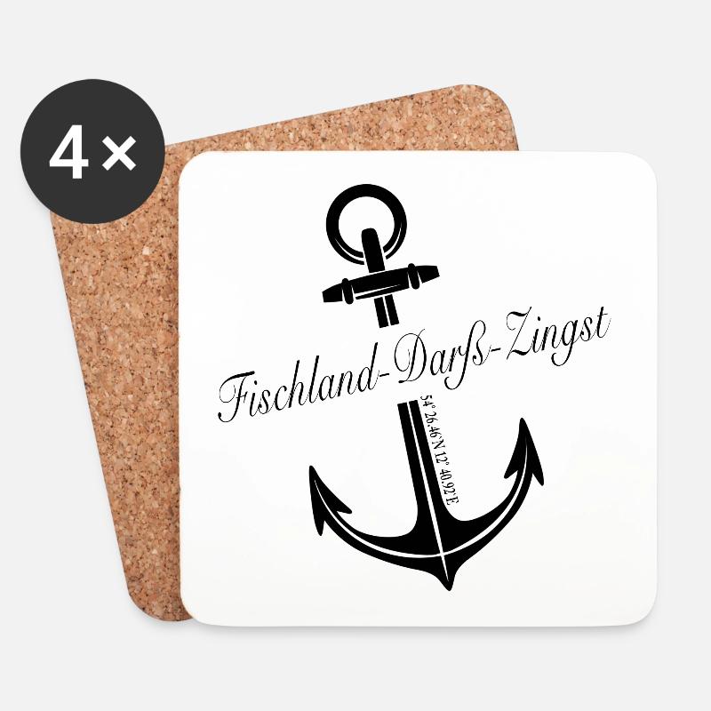 Fischland Darß Zingst - Untersetzer (4er-Set) - Weiß