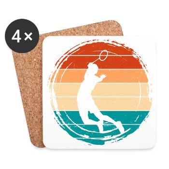 Badminton - Coasters (set of 4) - white - Front