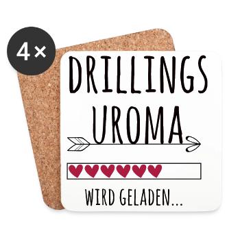 werdende Drillingsuroma Schwangerschaft Drillinge - Untersetzer (4er-Set) - Weiß - Vorne