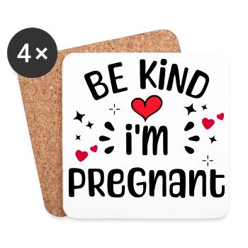 Heart Pregnancy Pregnant Statement Mother - Coasters (set of 4) - white - Front