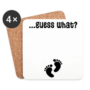 Pregnancy Statement Pregnant Baby Feet Mom - Coasters (set of 4) - white - Front