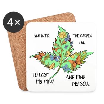 into the garden I go gardener hobby gardener gift - Coasters (set of 4) - white - Front