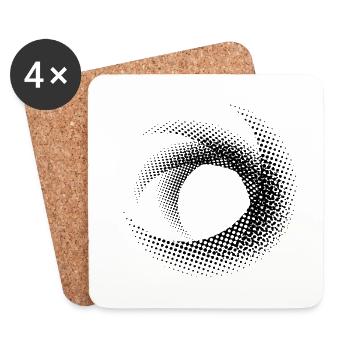 Circle art dotted - Coasters (set of 4) - white - Front