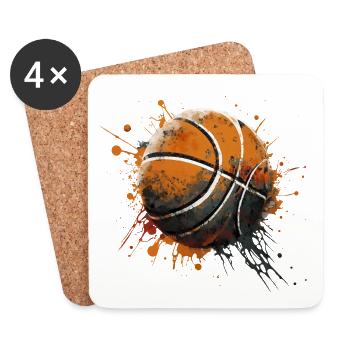 Basketball Ball Streetball - Coasters (set of 4) - white - Front