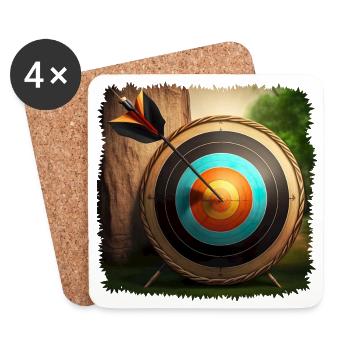 Archery requires high precision - Coasters (set of 4) - white - Front