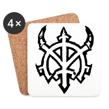 Symbol vikings avec corne, noir - Dessous de verre (lot de 4) - blanc - Devant