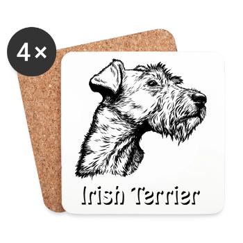 Irish Terrier Portrait - Coasters (set of 4) - white - Front