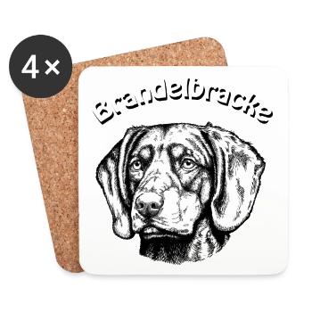 Brandelbracke Portrait - Untersetzer (4er-Set) - Weiß - Vorne