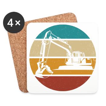 Bagger - Untersetzer (4er-Set) - Weiß - Vorne