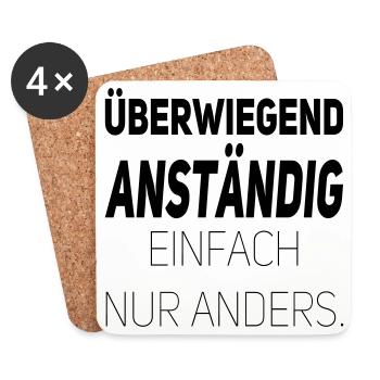 Anständig einfach nur anders - Untersetzer (4er-Set) - Weiß - Vorne