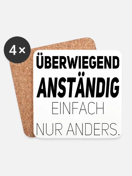 Anständig einfach nur anders - Untersetzer (4er-Set) - Weiß