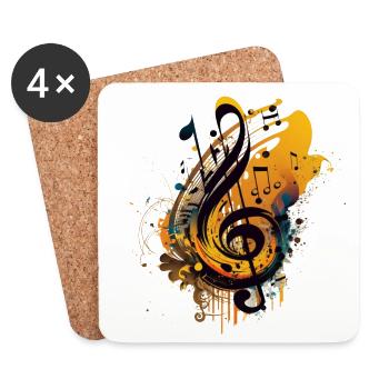 Music - Dessous de verre (lot de 4) - blanc - Devant