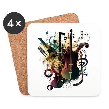 Musik - Untersetzer (4er-Set) - Weiß - Vorne