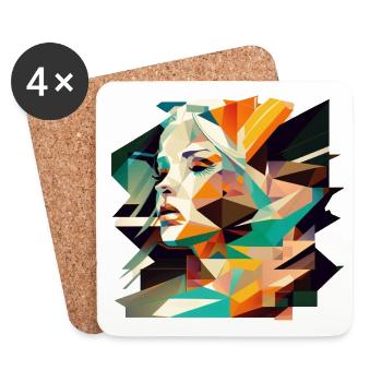 modern art - Dessous de verre (lot de 4) - blanc - Devant