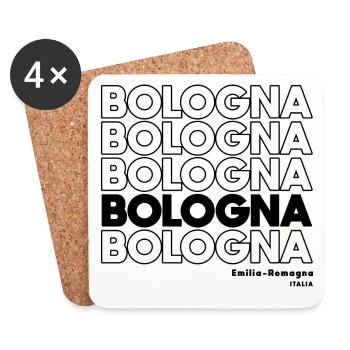 Bologna Schriftzug Design Emilia-Romagna - Untersetzer (4er-Set) - Weiß - Vorne