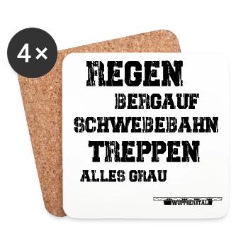 Regen Treppen Wuppertal - Untersetzer (4er-Set) - Weiß - Vorne