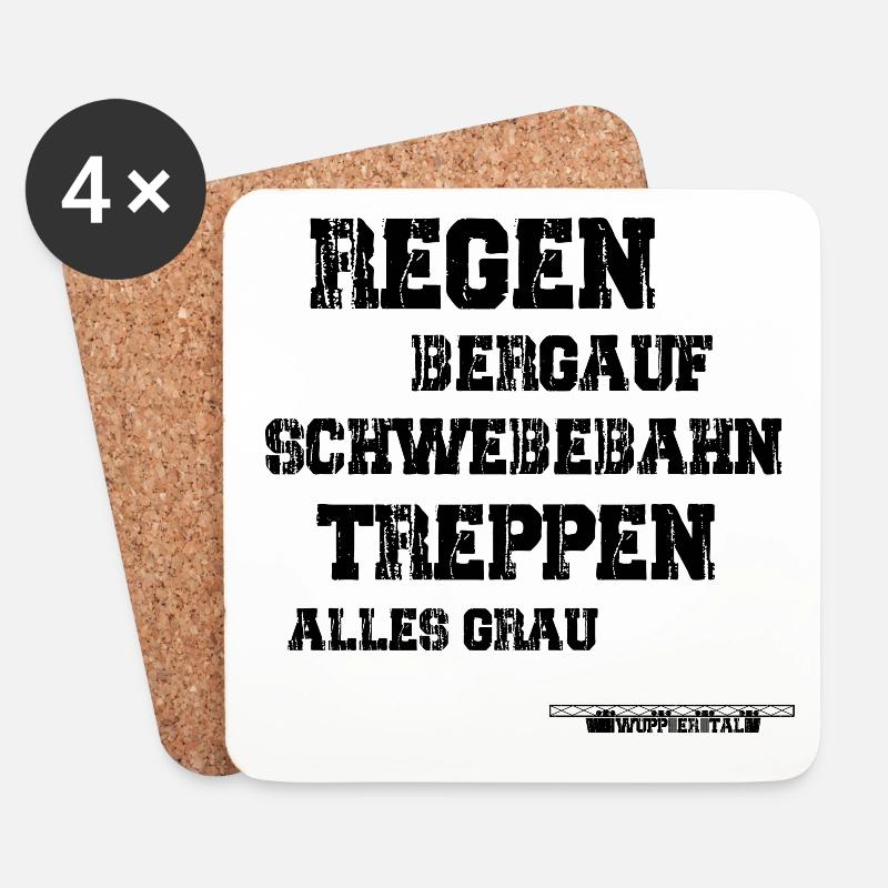 Regen Treppen Wuppertal - Untersetzer (4er-Set) - Weiß