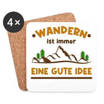 Naturerlebnis Touren Wandern Berge Statement - Untersetzer (4er-Set) - Weiß - Vorne
