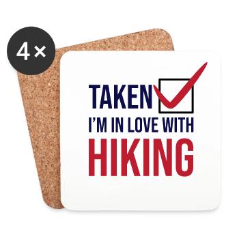 Hiking Trails Climbing Hiking Hikers Statement - Coasters (set of 4) - white - Front