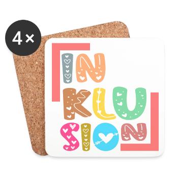SCHRIFTZUG INKLUSION - Gleichberechtigung - Untersetzer (4er-Set) - Weiß - Vorne