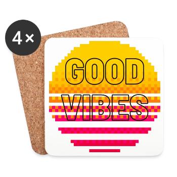 Positive attitude - Dessous de verre (lot de 4) - blanc - Devant