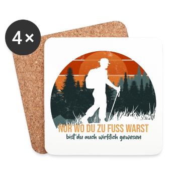 Nur wo du zu Fuß warst, bist du gewesen - Untersetzer (4er-Set) - Weiß - Vorne