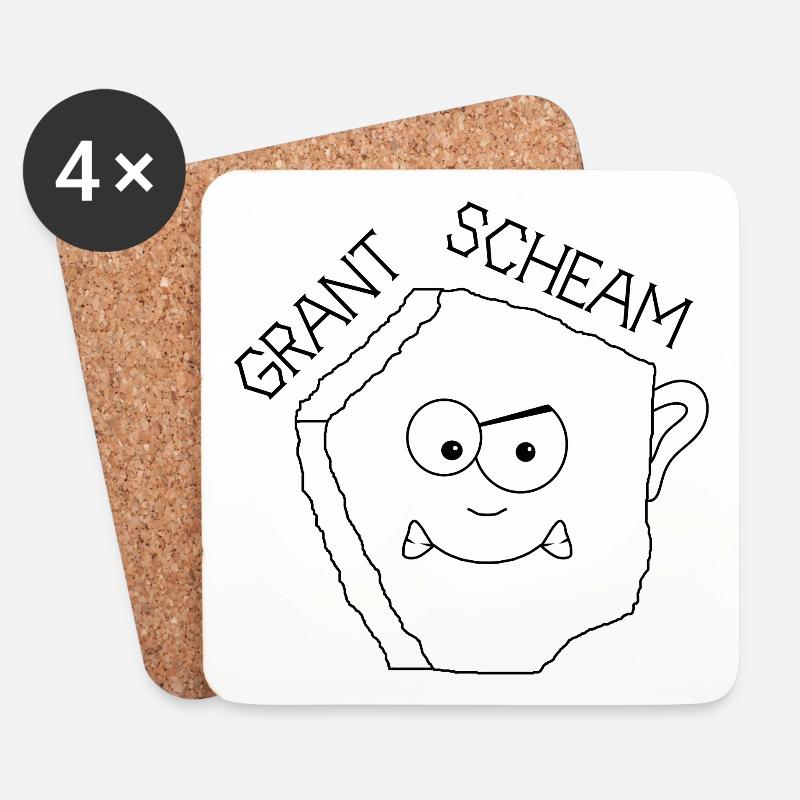 Grantscheam - grumpy person - Austria dialect - Coasters (set of 4) - white