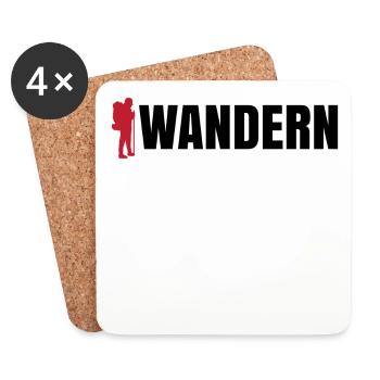 Wanderwege Wandern Spruch Touren Naturerlebnis - Untersetzer (4er-Set) - Weiß - Vorne