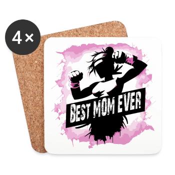 Mère, fête des mères, meilleure maman de tous les temps - Dessous de verre (lot de 4) - blanc - Devant