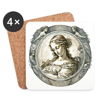 Ein Design mit einem klassischen Kunstthema, z. B. einer Farbe - Untersetzer (4er-Set) - Weiß - Vorne