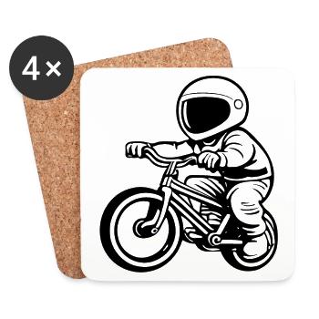 BMX, Bike, Fahrrad, Biker - Untersetzer (4er-Set) - Weiß - Vorne