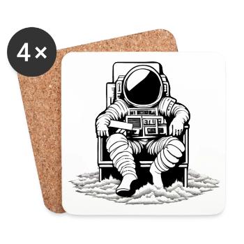 Astronaut chills - Coasters (set of 4) - white - Front