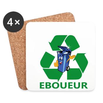 Garbage collector - Coasters (set of 4) - white - Front