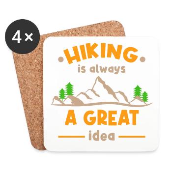 Hike Statement Hikers Mountaineering Hiking - Coasters (set of 4) - white - Front