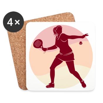 Padel Spieler Schläger Trainer Ball Sportart - Untersetzer (4er-Set) - Weiß - Vorne