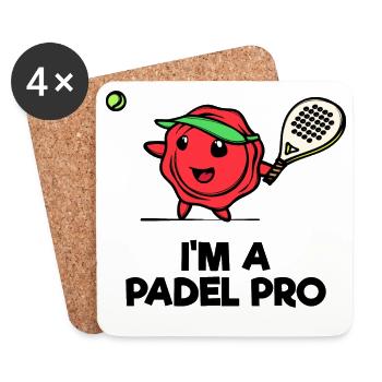 Tournament Ball Racket Player Statement Padel Game - Coasters (set of 4) - white - Front