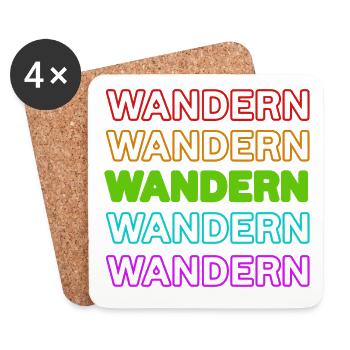 Wandern Natur Spruch Naturliebhaber Bergwanderung - Untersetzer (4er-Set) - Weiß - Vorne