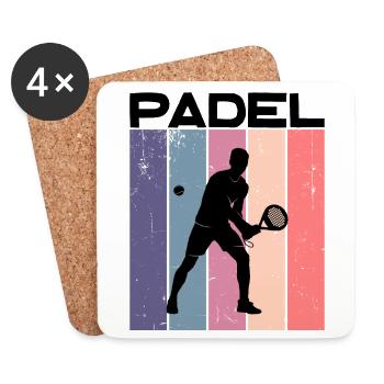 Padel Player Quote Training Coach Ball Racket - Coasters (set of 4) - white - Front