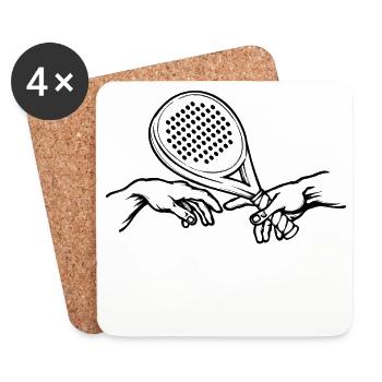 Player Tournament Padel Game Padel Training Racket - Coasters (set of 4) - white - Front