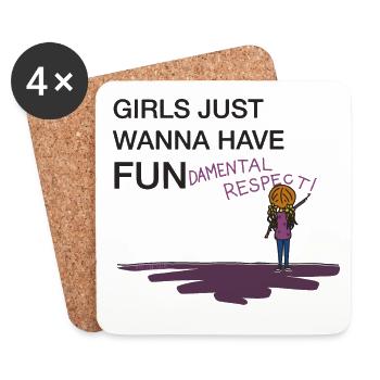 Girls just wanna fun-damental respect! - Untersetzer (4er-Set) - Weiß - Vorne