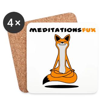 Meditationsfux - Meditation fox, dialect - Coasters (set of 4) - white - Front