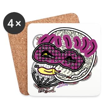 Comic man - Coasters (set of 4) - white - Front