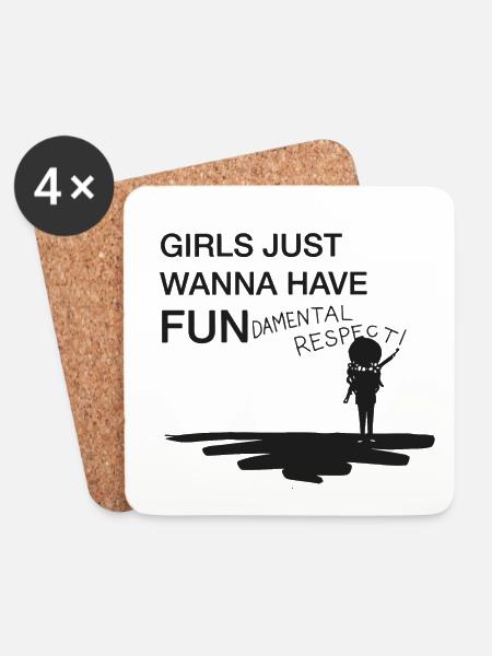 Girls just wanna have fun - Woman Day - Untersetzer (4er-Set) - Weiß