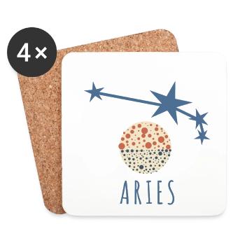 The constellation of Aries - Coasters (set of 4) - white - Front