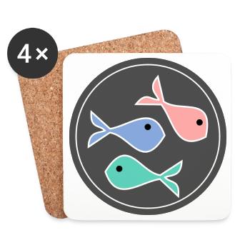 SARDINE. FISCH. APRILSCHERZ. OSTERN. MEER - Untersetzer (4er-Set) - Weiß - Vorne