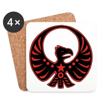 Aigle totem de protection - Dessous de verre (lot de 4) - blanc - Devant