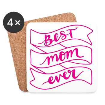 Beste Mutter aller Zeiten - Untersetzer (4er-Set) - Weiß - Vorne